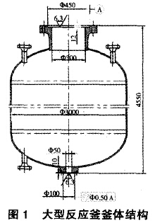圖1大型反應(yīng)釜釜體結(jié)構(gòu)